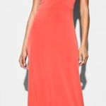 Old Navy NWT The Occasion  One-Shoulder Midi Dress Bright Coral XL Cocktail Party Photo 0