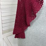 BCBGMAXAZRIA  Crochet Shrug Sweater Vest Burgundy Cherry Red Medium Large Photo 6