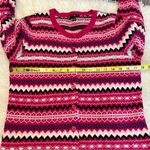 Talbots  Lambswool Blend Cardigan Sweater Shades of Pink Medium Petite fair isle Photo 7