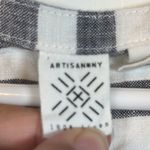 Artisan NY  Blue White Stripe 100% Linen Boxy S/S Blouse Medium EUC #0874-OAK Photo 4