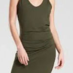Athleta NWT Della Fitted Green Sleeveless Ruched Side Dress Size Medium Photo 0