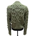 Chelsea and Violet Chelsea Violet Women's Sweater Cable Chunky Pompom Balls Olive Green Size XL‎ Photo 3