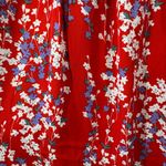 Womens Skirt M Maxi Midi Red Tiered Ditsy Floral Stretch Waist Boho Cottage Size M Photo 4