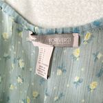 Forever 21  Floral Ruffle Sheer Sleeveless Tiered Tank Top Large Blue Yellow Photo 2