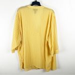 Maggie Barnes  Yellow Black Striped Long Sleeves Sheer Button Top, Size 3X Photo 1