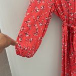 NWT GAP FACTORY BELTED DRESS Size 8 Coral‎ Floral print. Rayon Long Sleeve Pink Photo 2