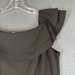 She and Sky Dress Womens Medium Black Layered Ruffled Lined Sheath‎ Square Neck Photo 5