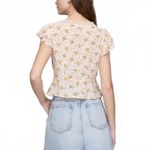 Gap Cotton Rayon Lace-Trim Floral Top NWT Yellow Floral XXL Photo 4