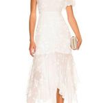ASTR NWT the Label Santorini Midi Dress in White One Shoulder Flowy Chiffon sz M Photo 0