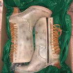 FREEBIRD by Steven Light Tan Lace Up Boots With Zipper On The Side Photo 0