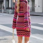 VICI Free The Roses L NWT Crochet Knit Multi Colored Dress Fuchsia Multi Long Pink Size L Photo 11