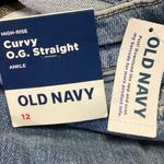 Old Navy NEW  Women's Blue High Rise Curvy O.G. Straight Denim Jeans Size 12 Photo 4