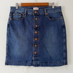 Loft  Button Front Denim Mini Skirt Photo 0