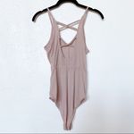 Cynthia Rowley Nude Rose Cross Back Ribbed Bodysuit Size XS Photo 9