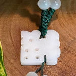 Jade Adjustable Silk Necklace Green Photo 0