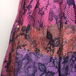 RARE Gregory Parkinson Patchwork Skirt in Pinks/Purples w/Black Lace Print Photo 4