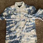 American Eagle  Outfitters Blue and White Denim Shirt Photo 3