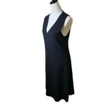 Ann Taylor Thick Knit Tank Dress Sleeveless Cutout Back in Black Classic Neutral Photo 4