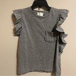 Storia Paloma Ruffled Top in Heathered Gray Size Small Photo 6