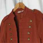 Chico's Sateen Military Jacket blazer Rust Size 2 structured Pockets Classy Photo 2