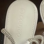 Chic White Rhinestone Embellished Mules Size 8 Photo 2