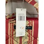 Laura Ashley  Fold Up Travel Case Bag Tan Red Quilted Zipper Clear Window New Photo 1