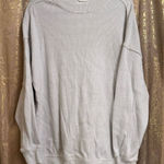 Aerie Light Gray White Textured Knit Oversized Lightweight Sweater XS Photo 0