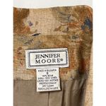 Jennifer Moore  Taupe Floral Watercolor Print  Linen Jacket Blazer Sz… Photo 9