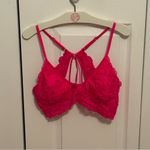 Aerie Show Off Rooftop Garden Lace Padded Plunge Bralette in Hot Pink Photo 2