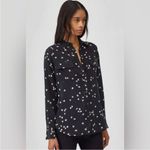 Equipment Revolve  all over star print satin black blouse sz M Photo 5