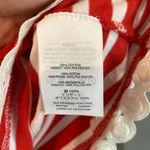 J.Crew  Women's S Red White Striped 100% Cotton Lace Crewneck Short Sleeve Top Photo 2
