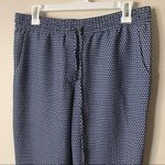 JCrew Factory Drapey Drawstring Pull On Pants Blue Patterned Size 8 Photo 1