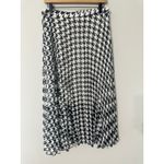 Vince Camuto Houndstooth Pleated Midi Skirt Black White Women's Size M Photo 3