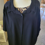 Maggie Barnes  Womens 4X Floral Print Tank Top Black Button Down Top Set‎ Photo 0