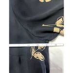 August Max Vintage 100% Silk Shell Floral Coastal Maxi dress with Sleeves Sz 14W Black Photo 6