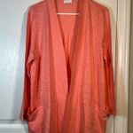 J.Jill  Linen Blend Open Front Cardi Coral Orange Beach Size XLP EUC #0637-OC Photo 1