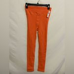 Anthropologie NWT Orange Ribbed Lettuce Trim Athletic Legging Medium Photo 2