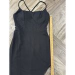 City Triangles Crepe Scoop Neck Sheath Dress with Crystal Fringe Size 5 Juniors Black Photo 6