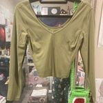 Lululemon  Green Workout Longsleeve Crop Photo 0