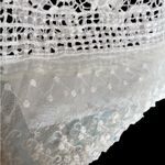 DULCIE (M) CROCHETED WHITE TOP WITH CAP SLEEVES AND‎ LACE BOTTOM PREOWNED Size M Photo 2