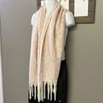 LC Lauren Conrad  Women’s Cream and Red Wool Scarf with Tassels Photo 1