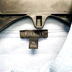 Talbots  Womens Jacket XL Blue High Neck Zips Pockets Fleece Cotton Blend Photo 3