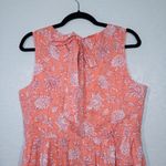 J.Crew New  Vivid Coral Floral Tie Neck Midi Dress Size 10 Photo 9