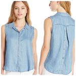NYDJ Not Your Daughter’s Jeans Vara Indigo Sleeveless Chambray Top MCHM3463 XS Photo 1
