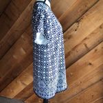 Anthropologie Hutch  Geometric Navy White Pom Shift Dress Small Photo 3