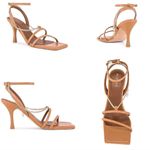 ALOHAS  Straps Chain Square Toe Leather Strappy Sandals Camel 42 /‎ 11-11.5 Photo 2