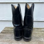 Justin Boots Vintage 80s Roper Black Pull On Leather Cowgirl Western 7 1/2 B Photo 3