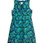 J.Crew  Vineyard Jacquard Sleeveless A-Line Lined Mini Dress 6 Blue Green #3181 Photo 11