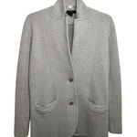 J.Crew 100% Merino Wool Cardigan Sweater Gray Button Front Blazer Jacket XXS Photo 0