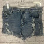 Light Wash Distressed Denim Jean Shorts Photo 0